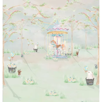 Tapeta Decoprint Dětská vliesová obrazová tapeta na zeď, kolotoč, CW6111-1, Cute Walls, Decoprint, velikost 2,65 x 2,8 m