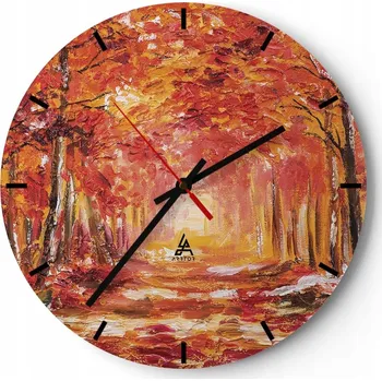 Hodiny Nástěnné hodiny do kuchyně 30x30 Podzim Skleněné hodiny do obýváku Loft Tiché