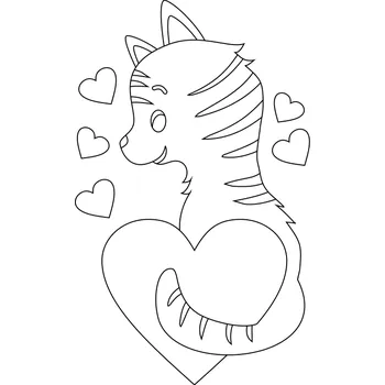 Pískohraní s.r.o. Šablona Kočička se srdíčky Velikost: 460 x 650 mm