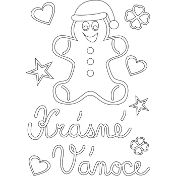 Pískohraní s.r.o. Šablona Vánoční přání s perníčkem Velikost: 420 x 594 mm