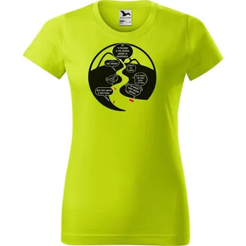 Dámské tričko DOBRÝ TRIKO Vtipné dámské vodácké tričko NA ŘECE Barva: Limetková, Velikost: 2XL