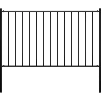 Plot ZBXL Plotový panel se sloupky, práškově lakovaná ocel 1,7 x 0,75 m, černý