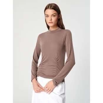 Sinsay - Halenka se stojáčkem - tmavě hnědá - 7026F-89X - 7026F-89X-XXS-1