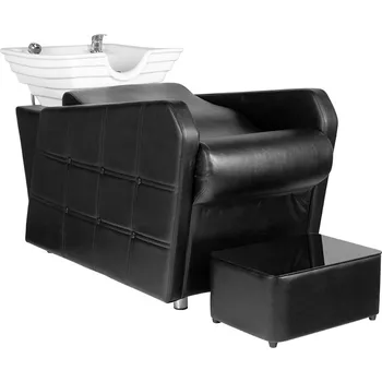 Kadeřnické křeslo Hair System kadeřnické mycí box HSB07 černá