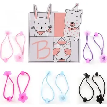 Ozdoba do vlasů Gumičky do vlasů dětské barevné kytičky - 10 ks sada