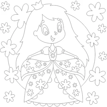 Pískohraní s.r.o. Šablona Princezna s květinami Velikost: 148 x 148 mm