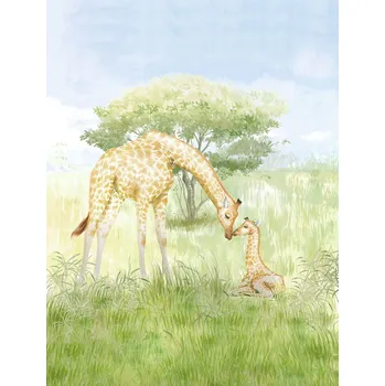 Tapeta Decoprint Vliesová obrazová tapeta na zeď, žirafy, CW6115-2, Cute Walls, Decoprint, velikost 2,12 x 2,8 m