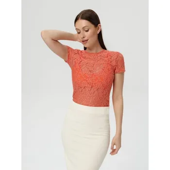 Dámská halenka Sinsay - Ažurová halenka s krátkým rukávem - korálová - 6350F-32X - 6350F-32X-S-1