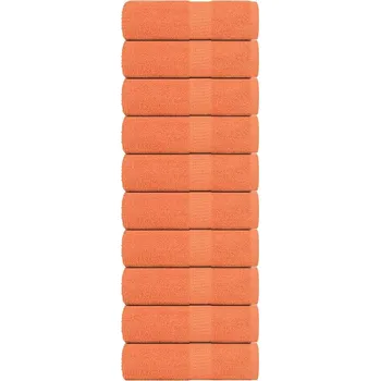 Utěrka vidaXL Ručníky na ruce 10 ks oranžové 30x30cm 360 g/m2 100% bavlna