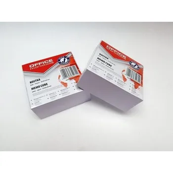 Samolepící bloček Kostka papírová lepená bílá 85x85x40mm