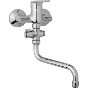 Vodovodní baterie JB Sanitary Nástěnná umyvadlová a sprchová baterie FINERY, rozteč 100 mm, otočný přepínač, bez příslušenství, trubkové ramínko 200 mm