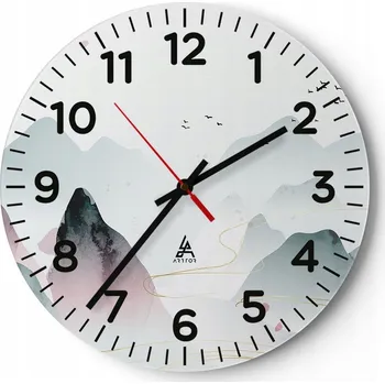 Hodiny Kuchyňské nástěnné hodiny 30x30 Krajina Moderní Skleněné hodiny do obýváku Tiché