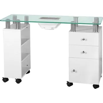 Skleněný stůl s absorbérem 013B bílý