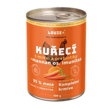 Krmivo pro psa Kuřecí s mrkví + prebiotika LOUIE Konzerva pro psy - 95 % masa