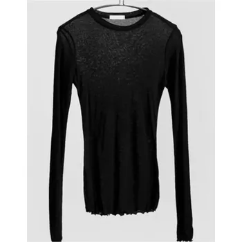 Dámské tričko Jednobarevné tričko s dlouhými rukávy Barva: Černá, Velikost: ONE SIZE