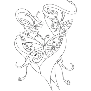 Pískohraní s.r.o. Šablona Motýlci poletující ve stuhách Velikost: 148 x 210 mm