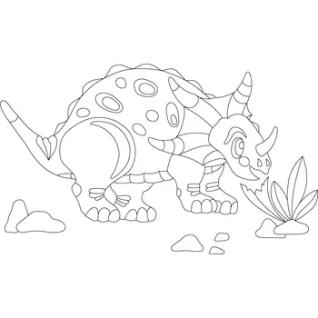 Pískohraní s.r.o. Šablona Dinosaurus Triceratops Velikost: 210 x 297 mm