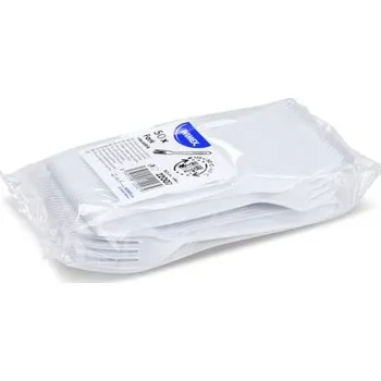 Jednorázové nádobí Vidlička (PP) bílá 18,5cm (50ks), (22007)