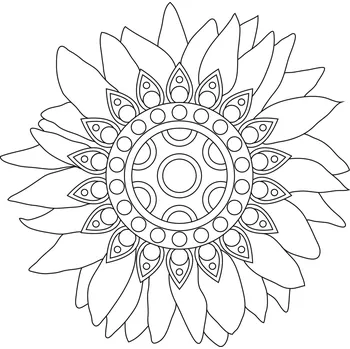 Pískohraní s.r.o. Šablona Mandala se slunečnicí 2 Velikost: 470 x 470 mm
