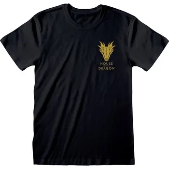 Pánské tričko Pánské tričko House Of The Dragon|Rod draka: Emblem (2XL) černá bavlna