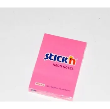 Samolepící bloček Bloček samolepící 76x51 mm, neon růžový, 100 lístků /21161/
