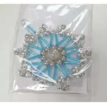 Vánoční ozdoba Vánoční ozdoba - vločka stříbrná/tyrkysová