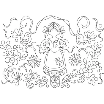 Pískohraní s.r.o. Šablona Valašský motiv panenka Velikost: 420 x 594 mm