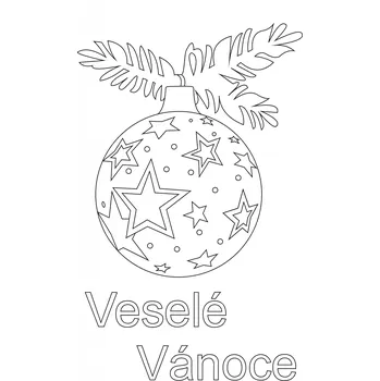 Pískohraní s.r.o. Šablona Vánoční přání s baňkou Velikost: 460 x 650 mm