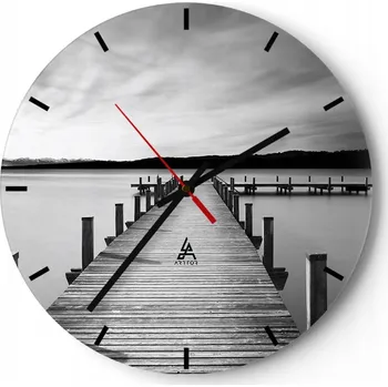 Hodiny Nástěnné hodiny do kuchyně 30x30 Krajina Skleněné hodiny do obýváku Tiché