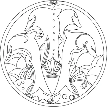 Pískohraní s.r.o. Šablona Mandala s delfíny Velikost: 470 x 470 mm