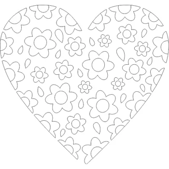 Pískohraní s.r.o. Šablona Květiny v srdíčku Velikost: 470 x 470 mm