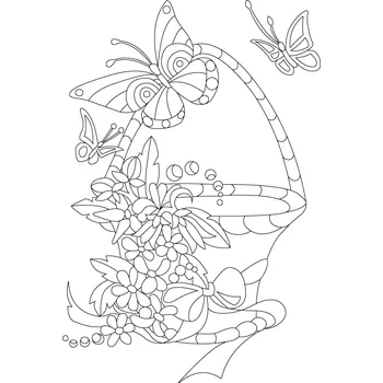 Pískohraní s.r.o. Šablona Košík plný květin Velikost: 297 x 420 mm