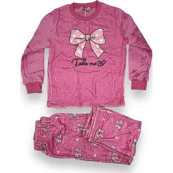 Dívčí pyžamo Sezon Dívčí fuchsiové mikroplyšové pyžamo s dlouhým rukávem MINNIE Barva: Fuchsiová, Velikost: 146