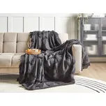 Deka šedá bavlna 220 x 240 cm velká přikrývka přehoz na postel vyšívaný vzor boho styl Beliani