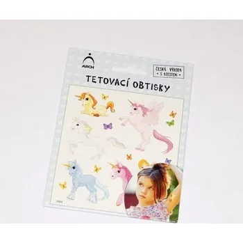 Odstranitelné tetování Dětské tetovací obtisky - jednorožci 01