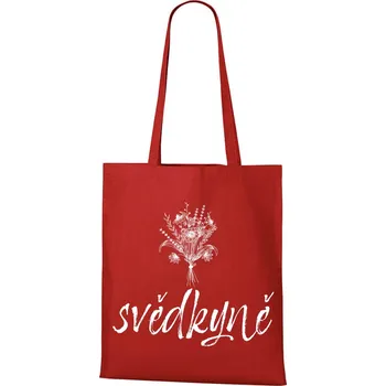 DOBRÝ TRIKO Bavlněná taška s potiskem Svědkyně kytice Barva: Červená