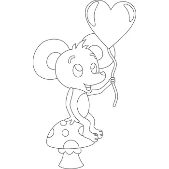 Pískohraní s.r.o. Šablona Myšička se srdíčkem Velikost: 460 x 650 mm