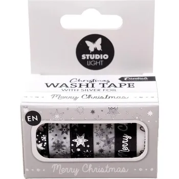 Korekční prostředek Washi pásky Studio Light, 6 ks - Stříbrné Vánoce