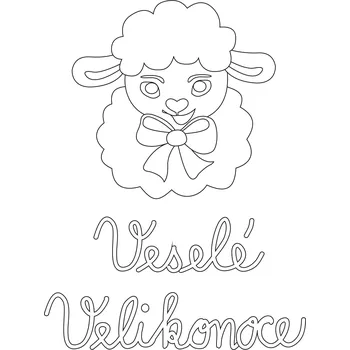 Pískohraní s.r.o. Šablona Velikonoční motiv s ovečkou Velikost: 420 x 594 mm