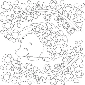 Pískohraní s.r.o. Šablona Ježeček s květinami Velikost: 420 x 420 mm