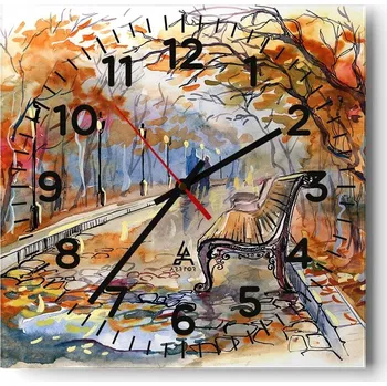 Hodiny Nástěnné hodiny do obýváku 40x40 Krajina Bezhluczne Skleněné hodiny Tiché