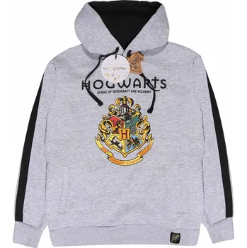 Pánská mikina Pánská mikina Harry Potter: Hogwarts Crest (L) šedá bavlna polyester