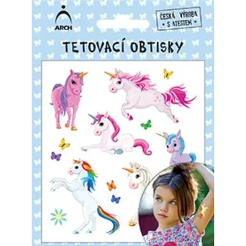Odstranitelné tetování Dětské tetovací obtisky - jednorožci 03