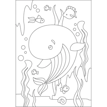 Pískohraní s.r.o. Šablona Velryba s rybkami Velikost: 210 x 297 mm