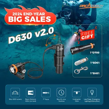 Plavecké brýle Orcatorch PROMO akce: Světlo D630 V2.0 + ZDARMA světlo D700, blikačka a karabina