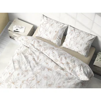 Povlečení Dreamy Linens Povlečení bavlněné, Krémové květy