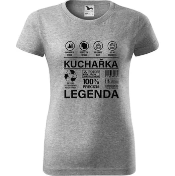 Dámské tričko DOBRÝ TRIKO Dámské tričko s potiskem Kuchařka legenda Barva: Tmavě šedý melír, Velikost: 3XL