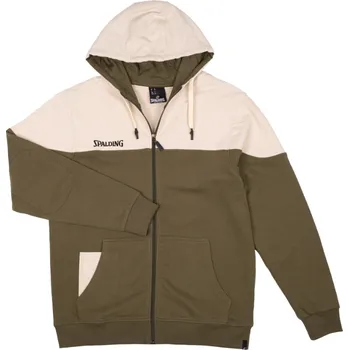 Pánská mikina Mikina s kapucí Spalding Funk Hoody Zipper Jacket 40221811-khakisilvergrey Velikost 3XL