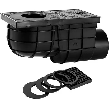 Odvodňovací žlab Enpro lapač střešních vod boční D 110 mm černá