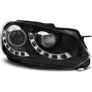 Přední světlomet TUNING-TEC Přední světla VW Golf VI 08-12 - černá DAYLIGHT SINGLE DRL